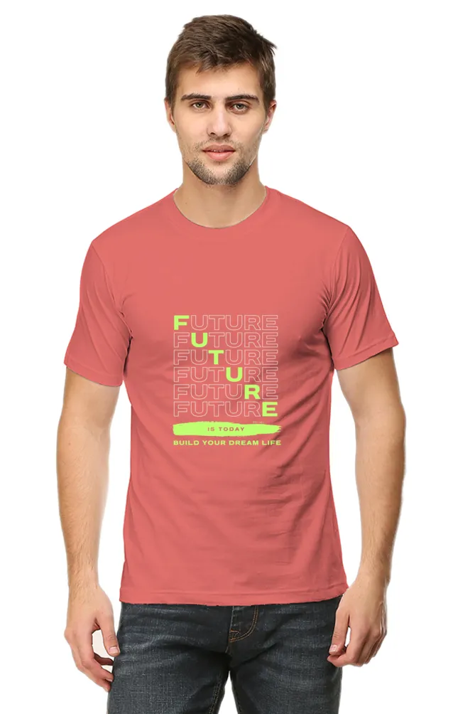 A Male Round Neck Half Sleeve Classic T-Shirt Future