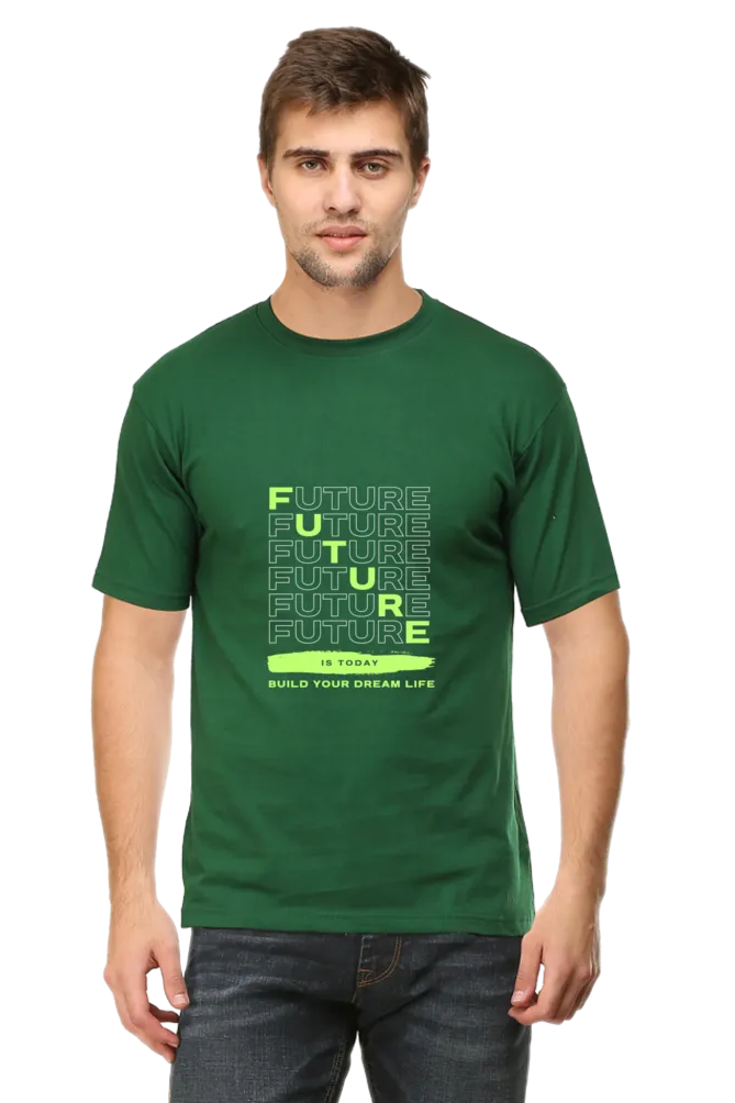A Male Round Neck Half Sleeve Classic T-Shirt Future