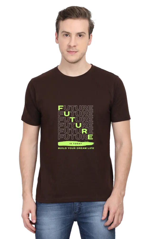 A Male Round Neck Half Sleeve Classic T-Shirt Future