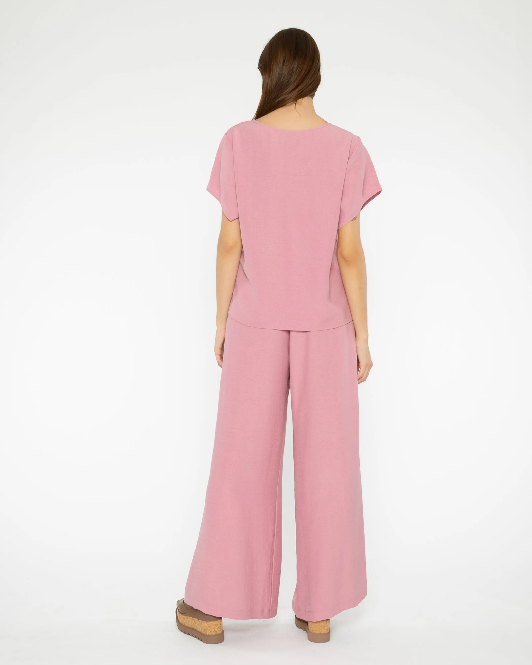 Amaranth Crepe Everyday V Neck