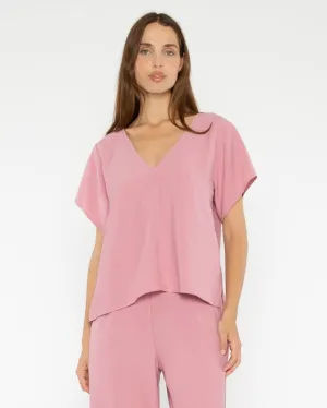 Amaranth Crepe Everyday V Neck