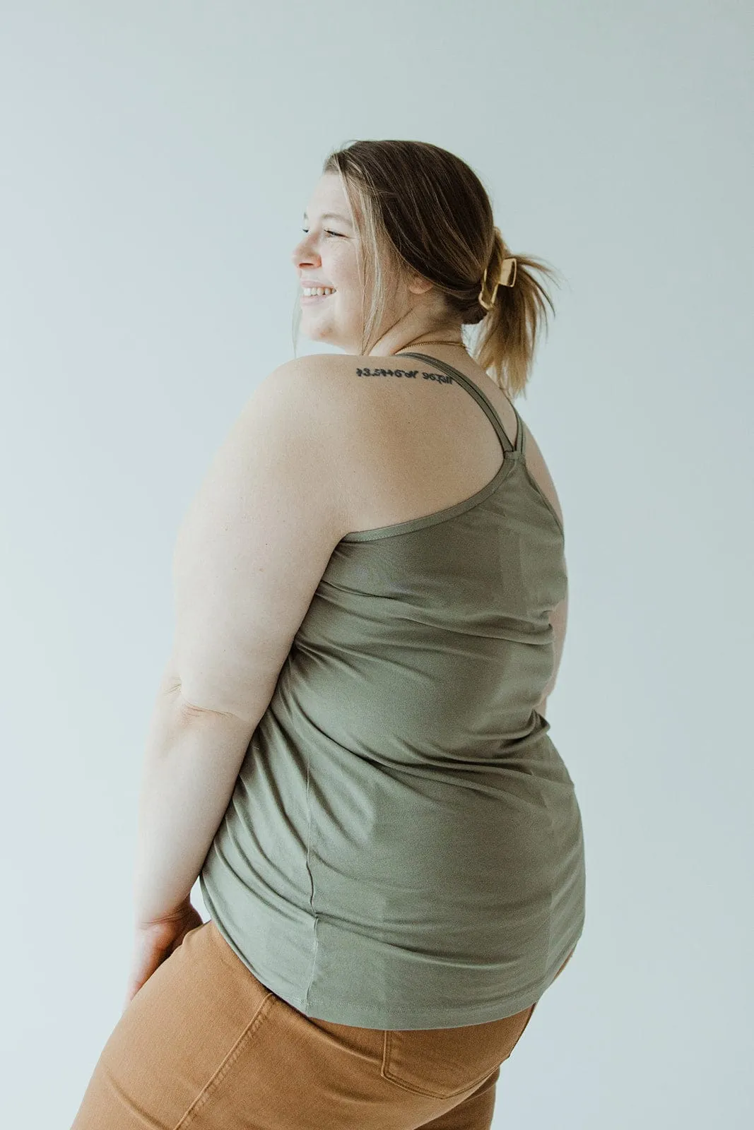 BASIC RACERBACK CAMI IN BITTER SAGE