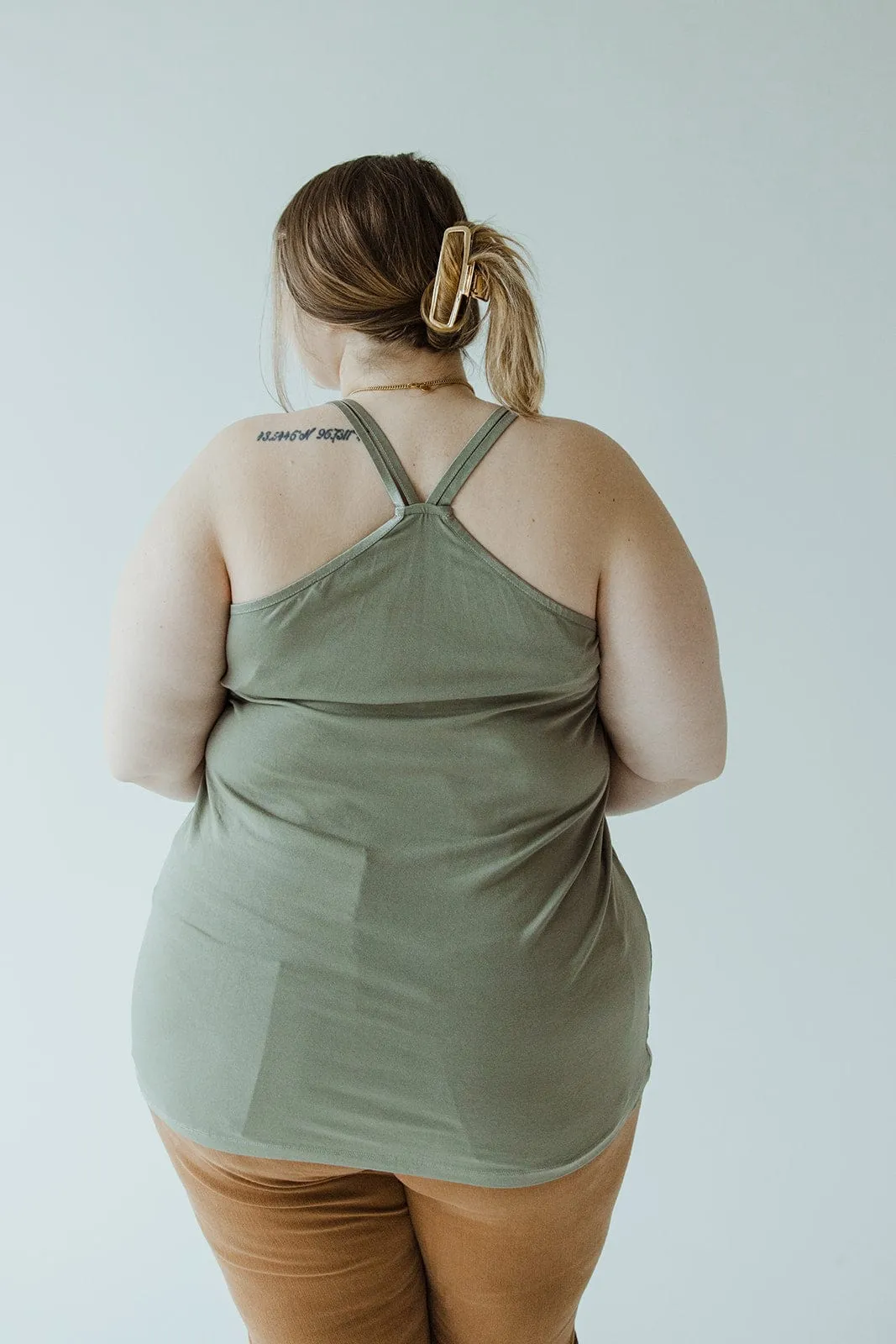 BASIC RACERBACK CAMI IN BITTER SAGE