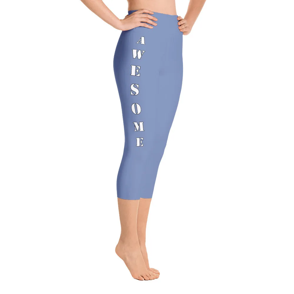 Blue Gray Viral Awesome Goddess Leggings: Effortless Cool