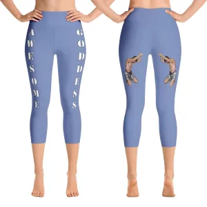 Blue Gray Viral Awesome Goddess Leggings: Effortless Cool