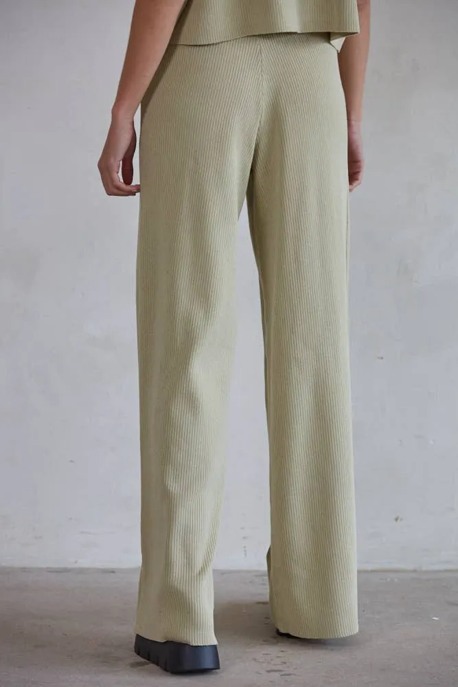 By Together - W1410 | Knit Sweater Wide Leg Pants