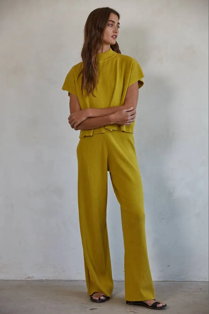 By Together - W1410 | Knit Sweater Wide Leg Pants