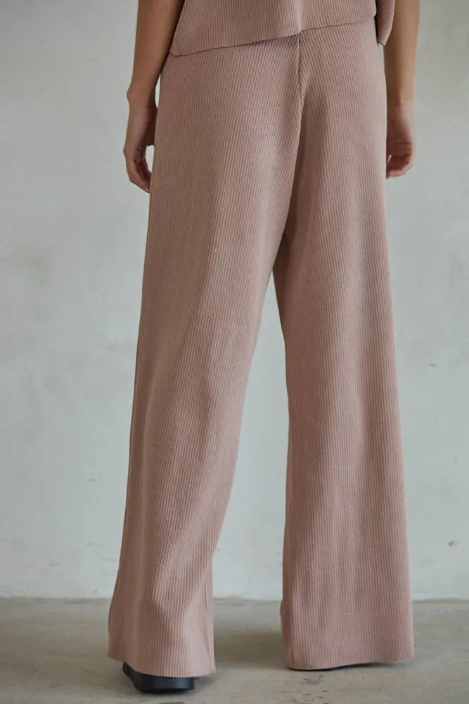 By Together - W1410 | Knit Sweater Wide Leg Pants