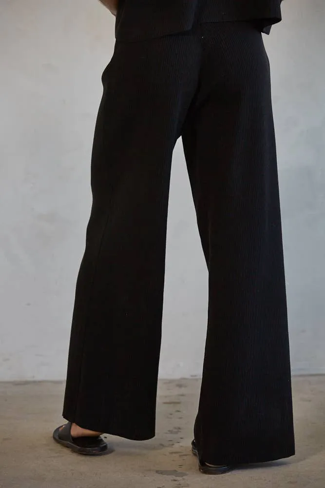 By Together - W1410 | Knit Sweater Wide Leg Pants