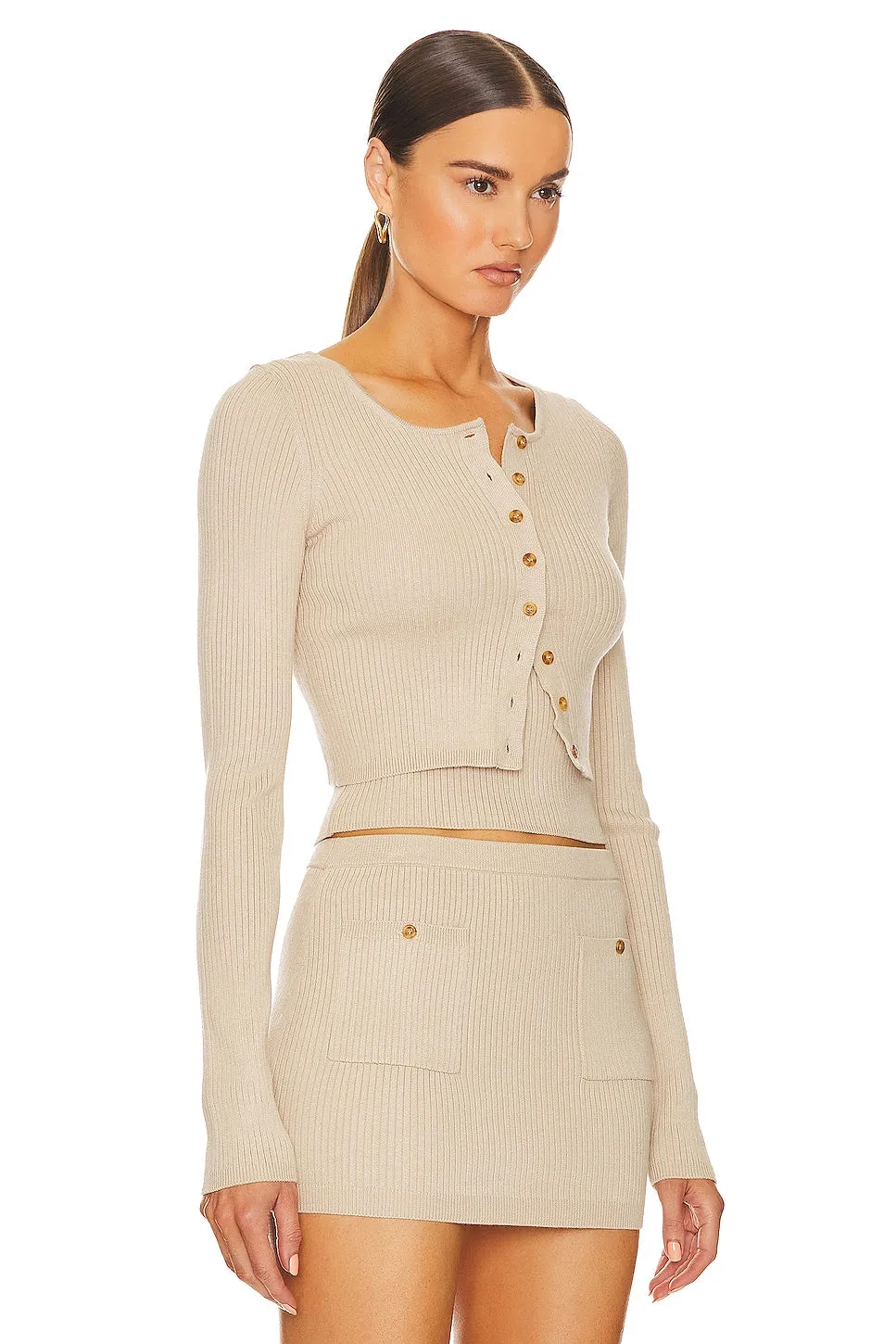 Cardigan Helsa Ediva, color Oyster