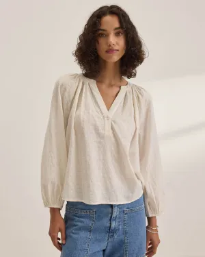 Carina L/S Poet Top in Cream