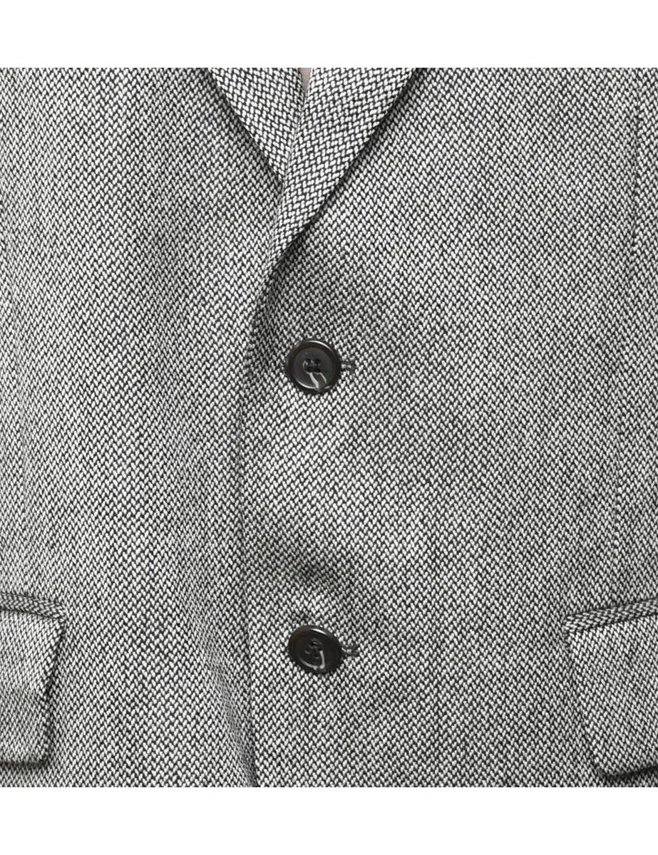 Chaps Button Front Grey Classic Blazer - XL