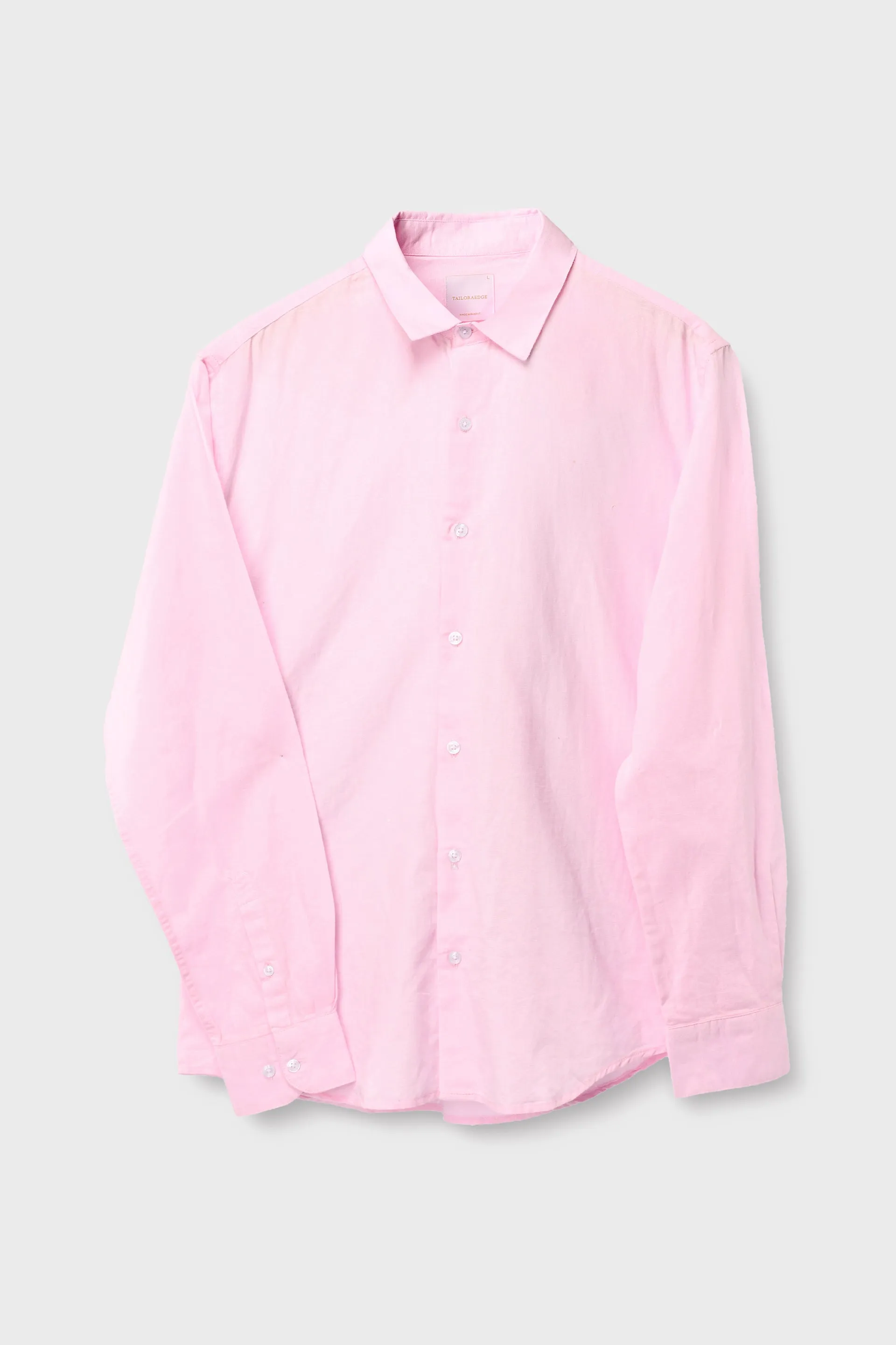 CLASSIC FUSED LINEN SHIRT IN LIGHT PINK