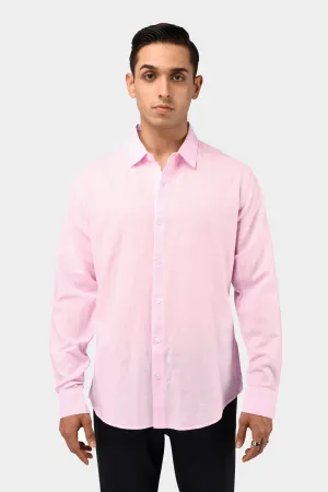CLASSIC FUSED LINEN SHIRT IN LIGHT PINK