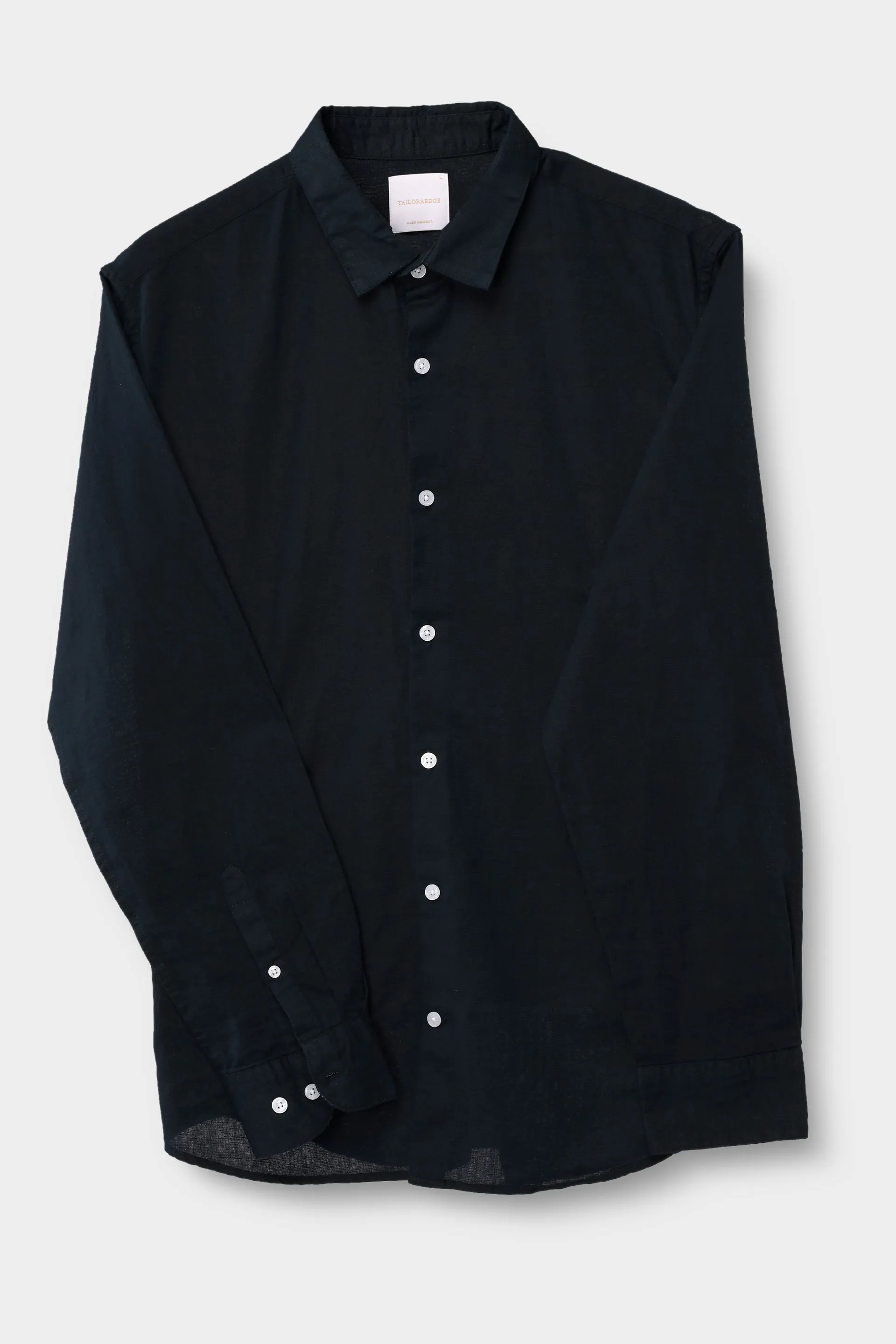 CLASSIC FUSED LINEN SHIRT IN NAVY