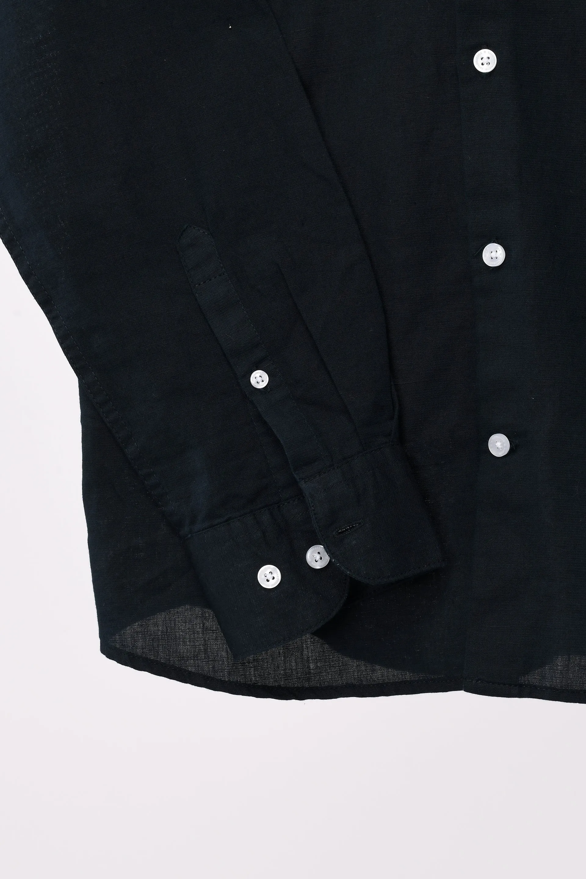 CLASSIC FUSED LINEN SHIRT IN NAVY