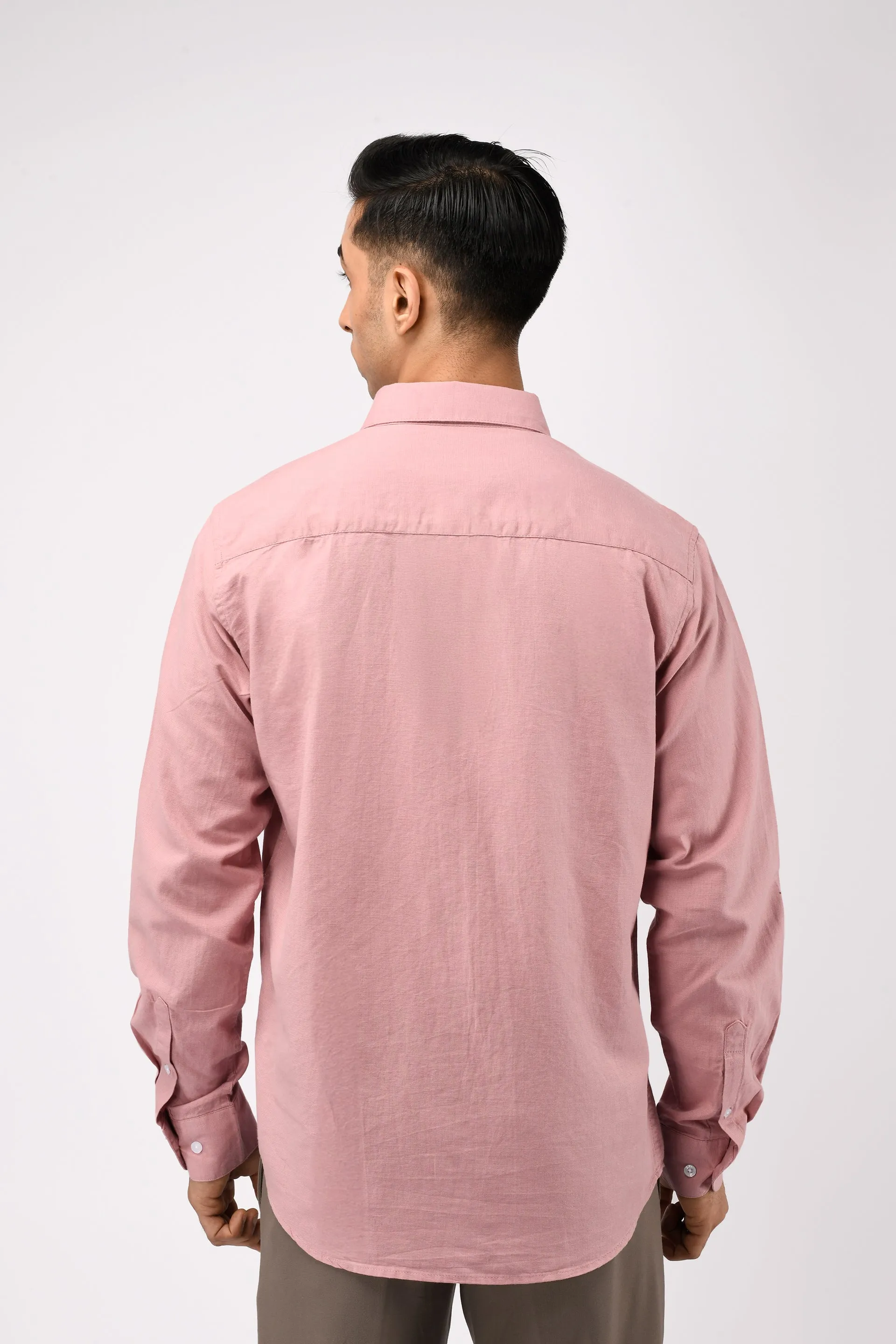 CLASSIC FUSED LINEN SHIRT IN PINK