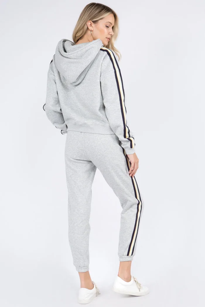 Cozy Inner Fleece Trim Detail Hoodie