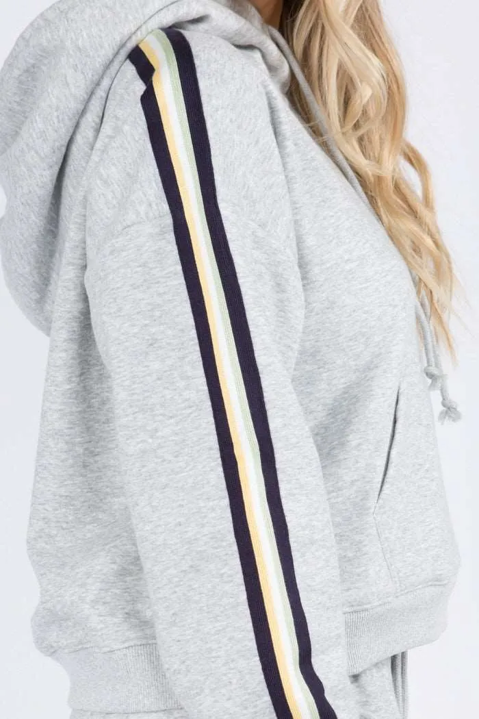 Cozy Inner Fleece Trim Detail Hoodie