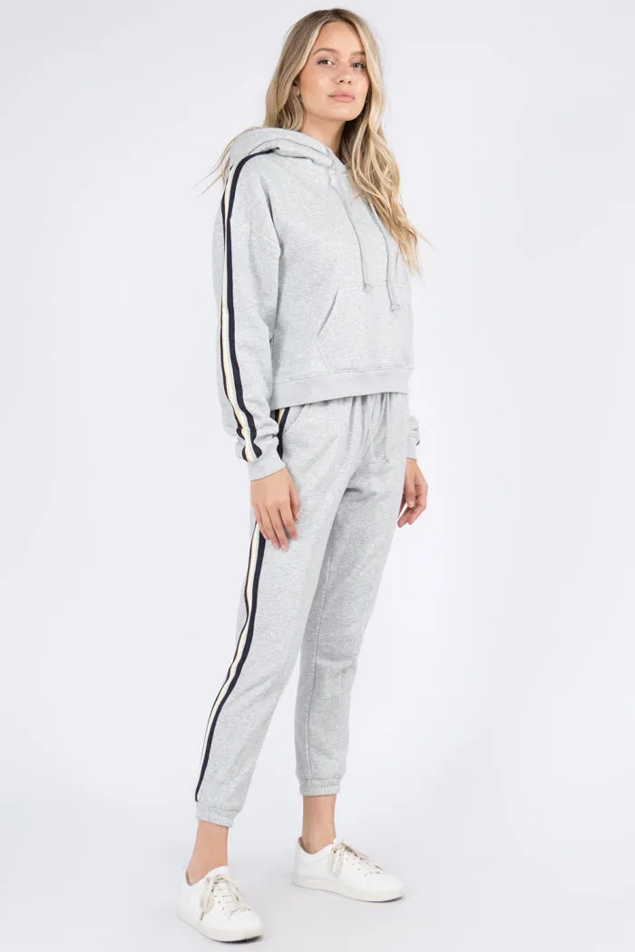 Cozy Inner Fleece Trim Detail Hoodie
