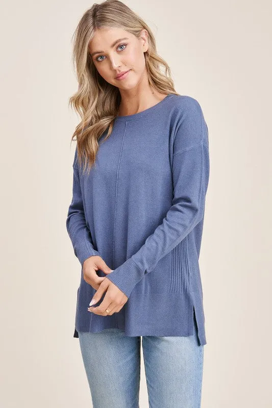 Crew Neck Seam Sweater