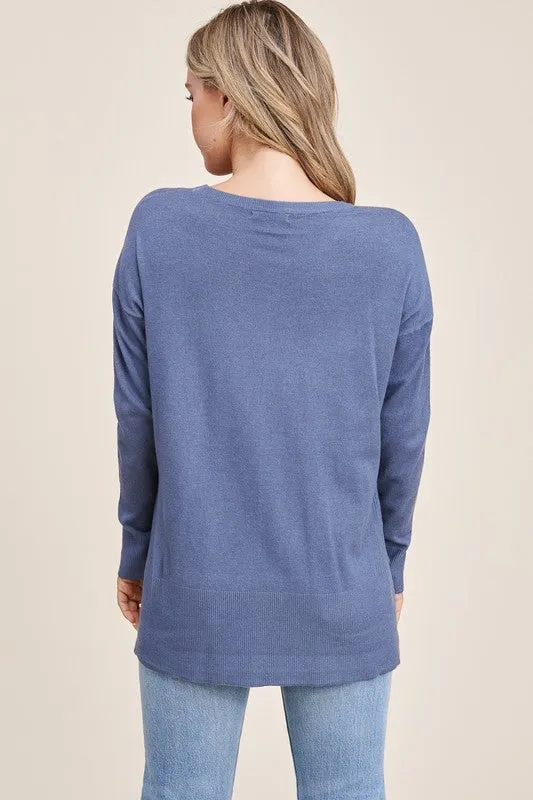 Crew Neck Seam Sweater