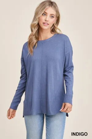 Crew Neck Seam Sweater