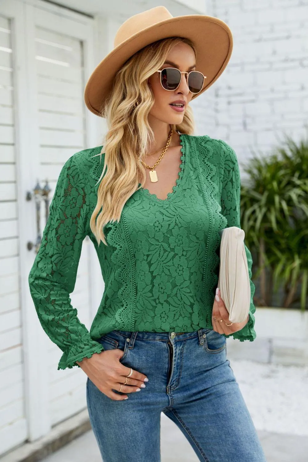 Everlasting Beauty Long Sleeve Lace Blouse