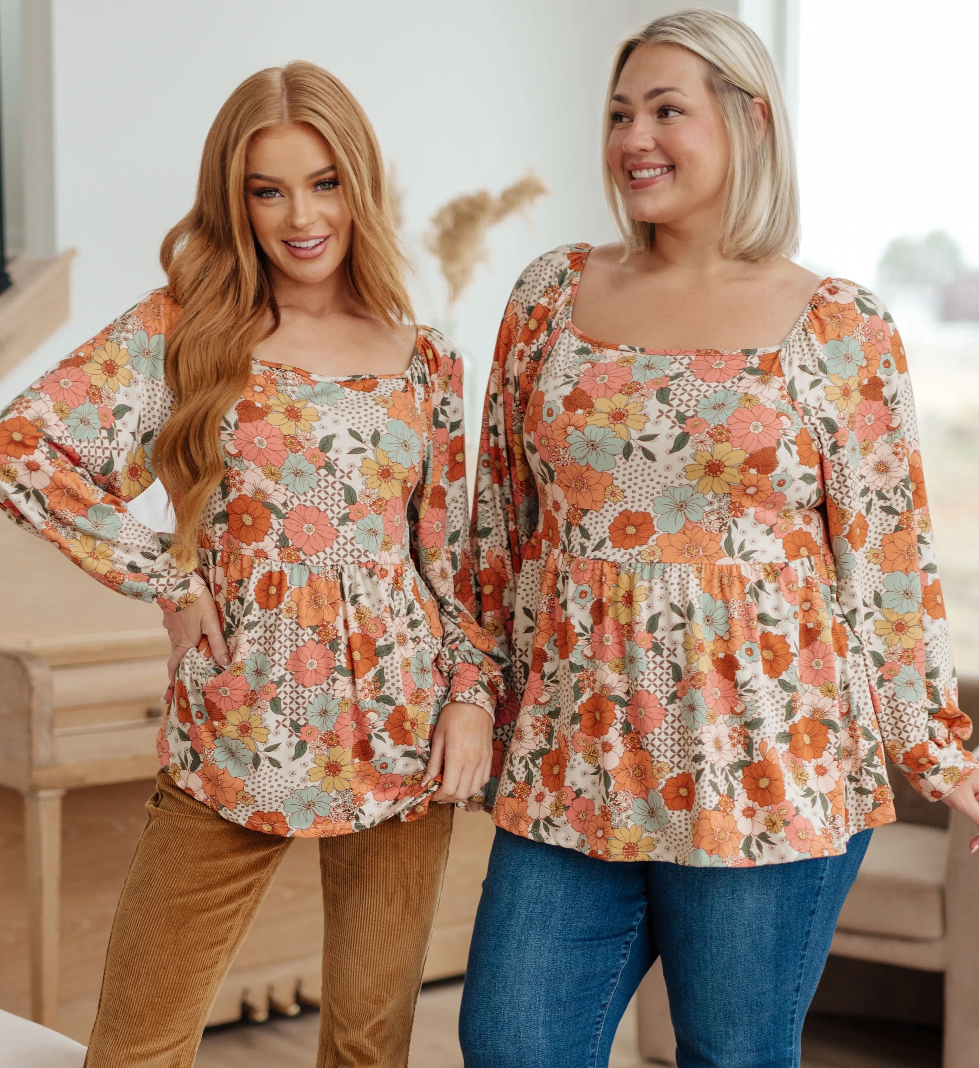 Fall For Florals Babydoll Top