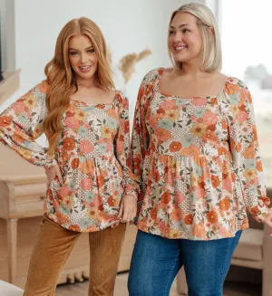 Fall For Florals Babydoll Top