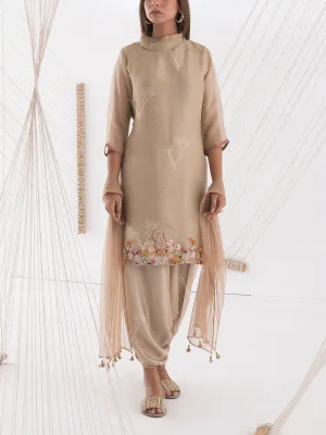Flax Grey Organza Salwar Suit