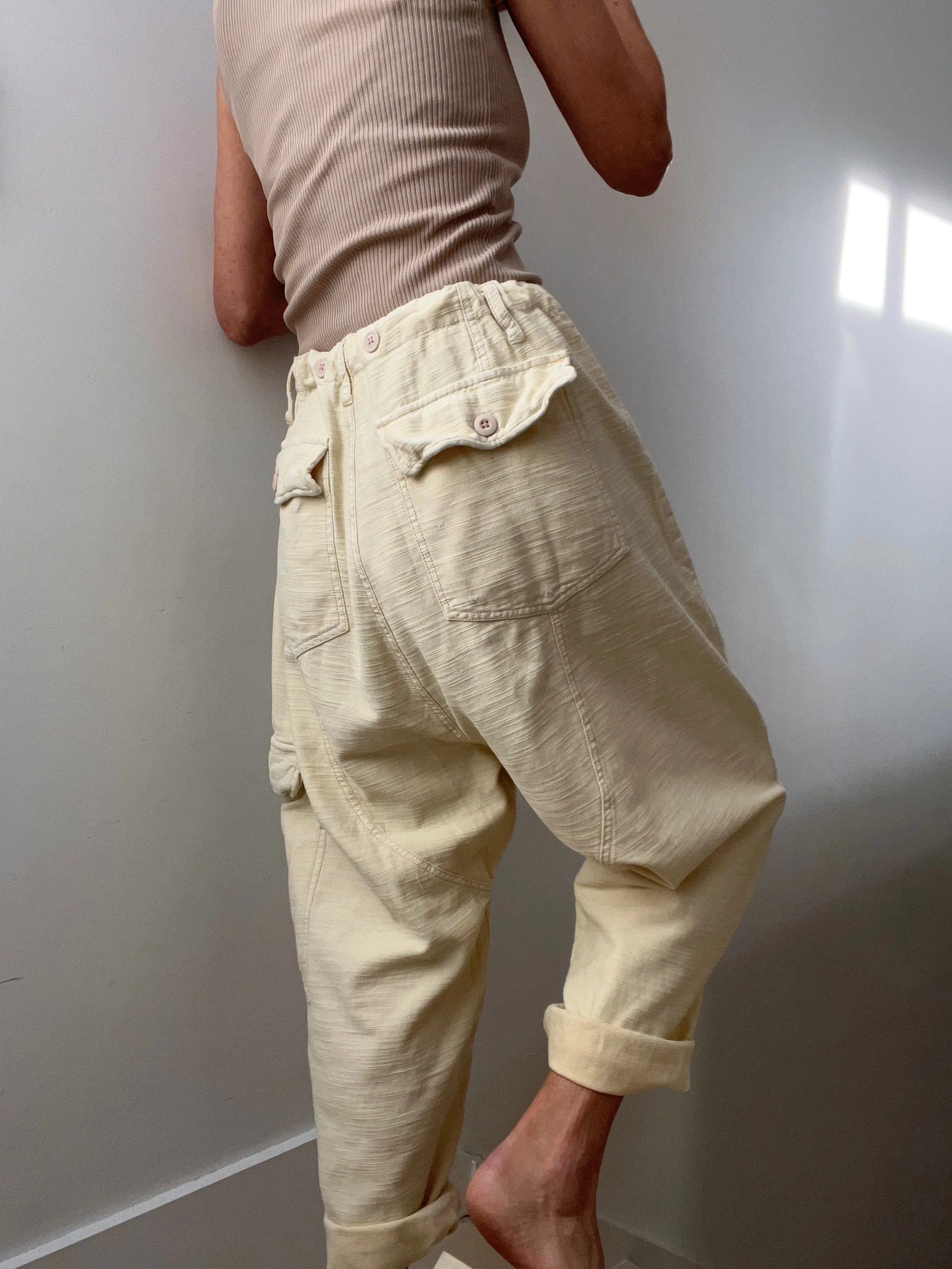 Free People Bay To Breakers Cargo Pants Cream