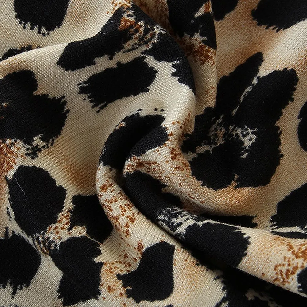 Girls Leopard Printed Long Sleeve T-shirt & Pants & Headband Wholesale