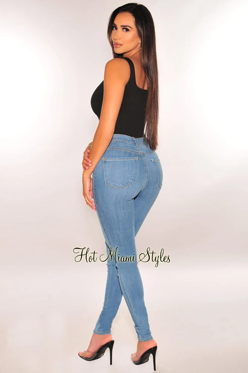 HMS Essential Black Square Neck Top