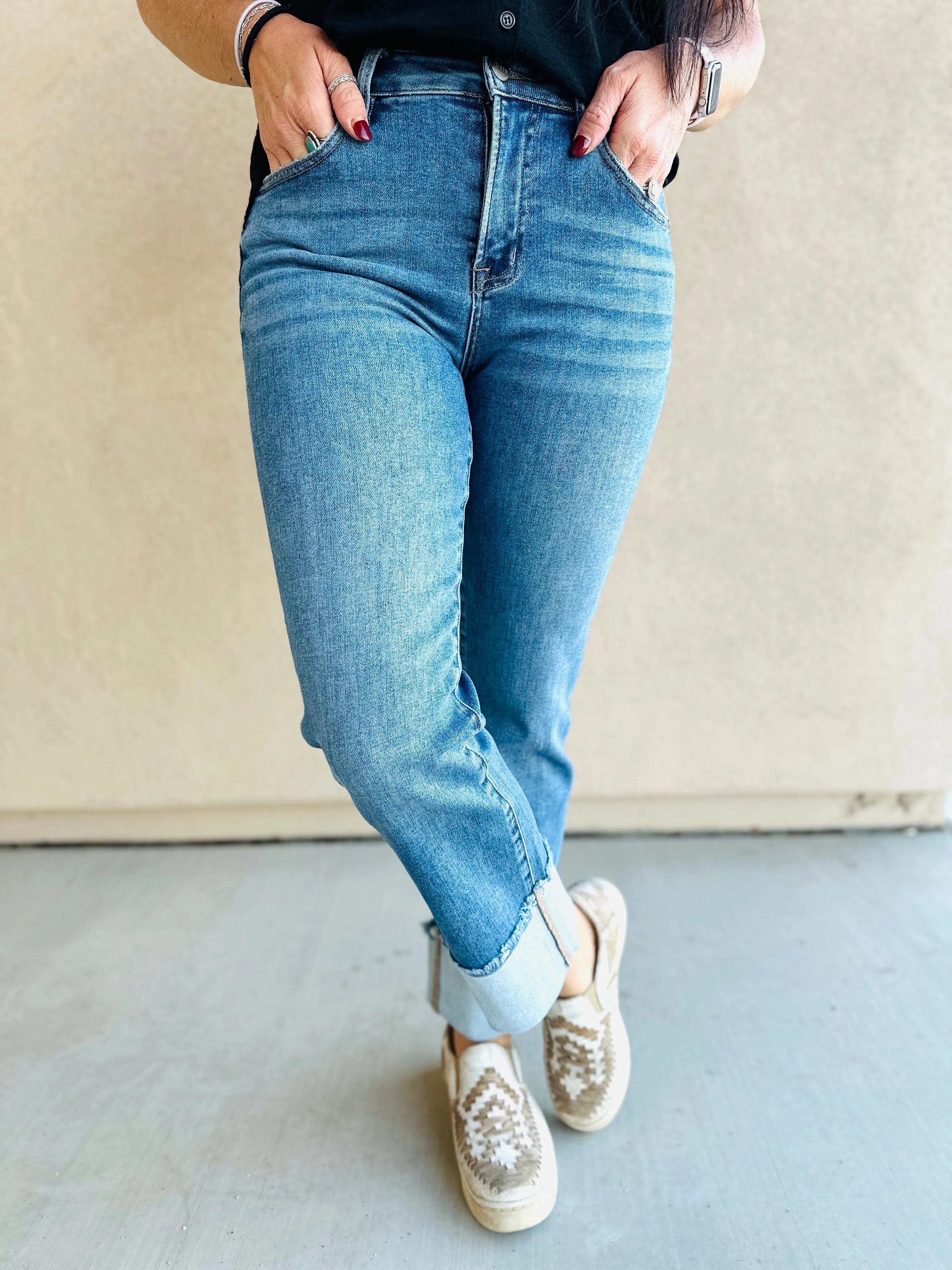 Jeb Cuffed Relaxed Straight Jeans