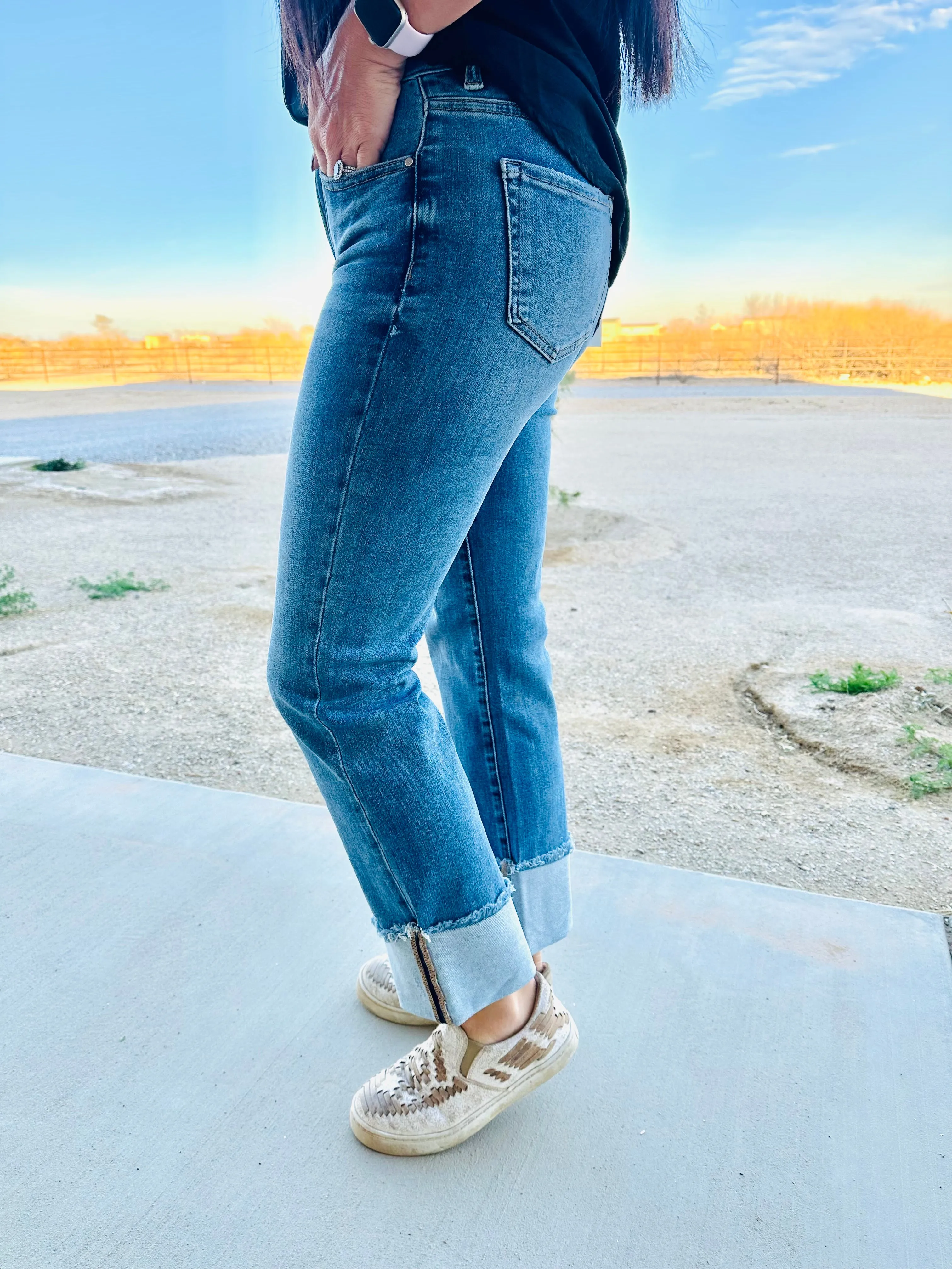 Jeb Cuffed Relaxed Straight Jeans