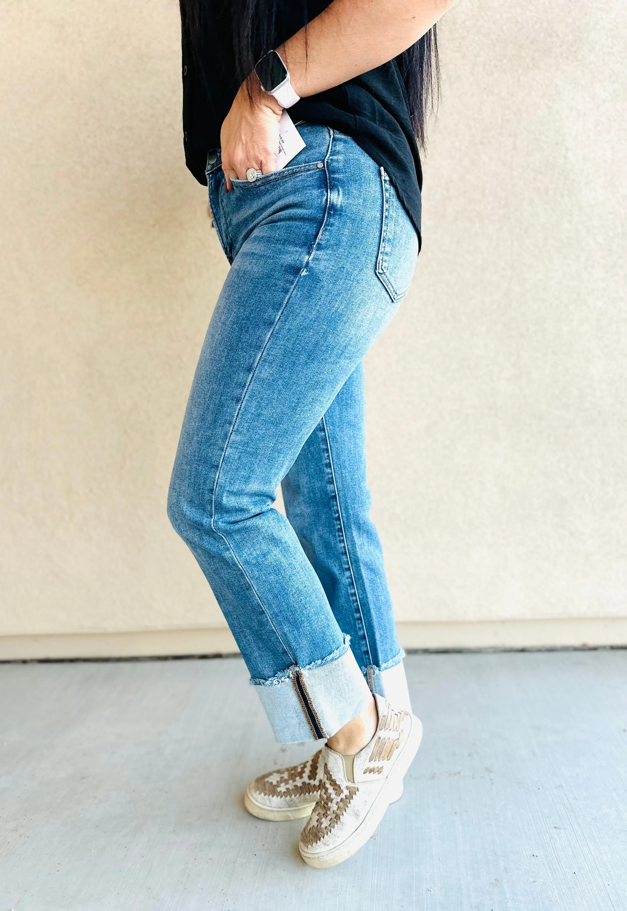 Jeb Cuffed Relaxed Straight Jeans