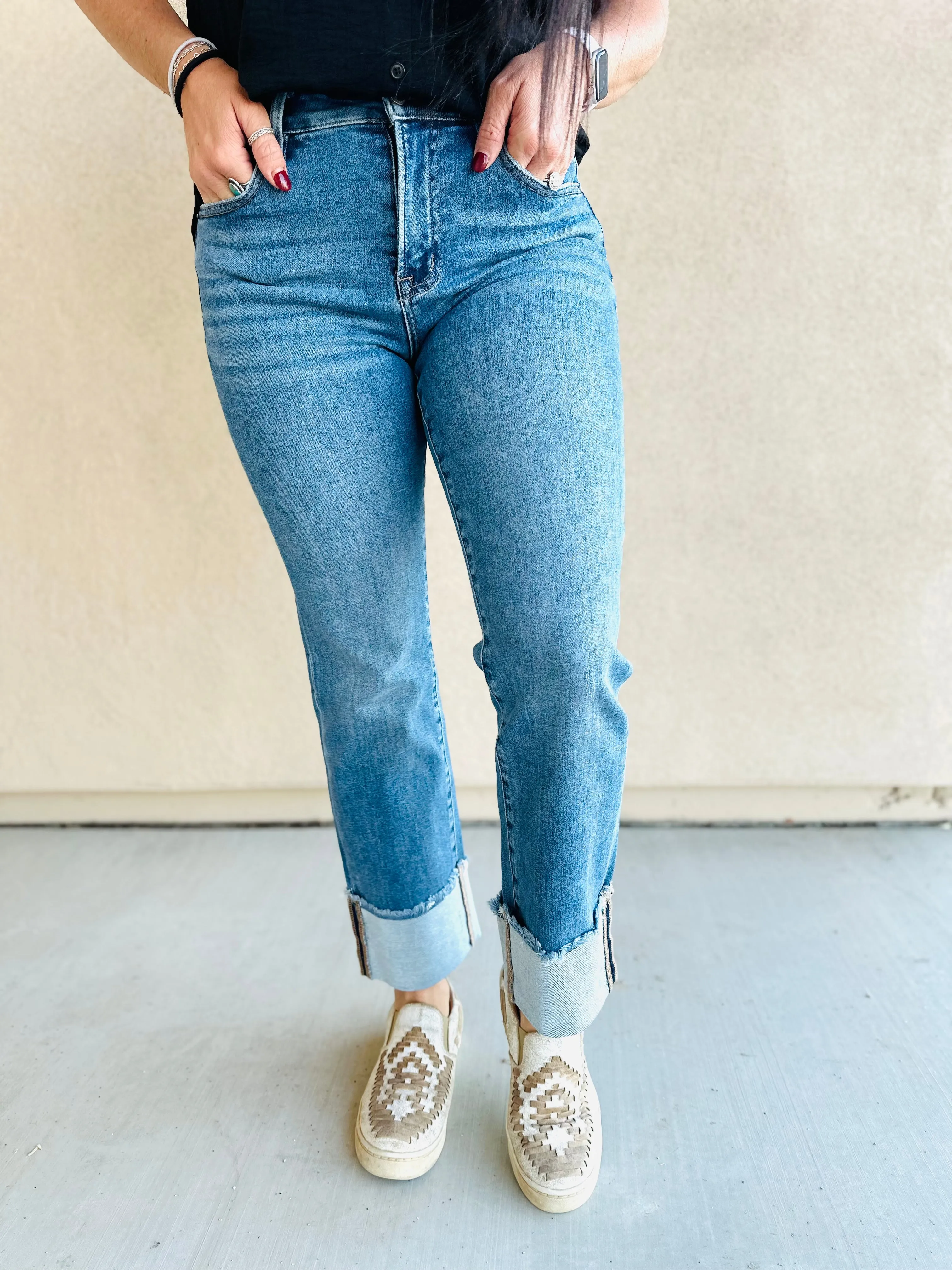 Jeb Cuffed Relaxed Straight Jeans