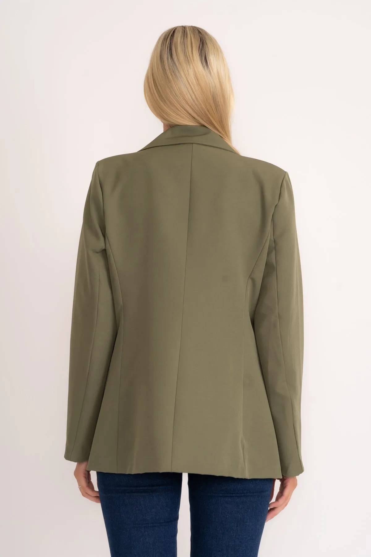 Khaki Fitted Blazer