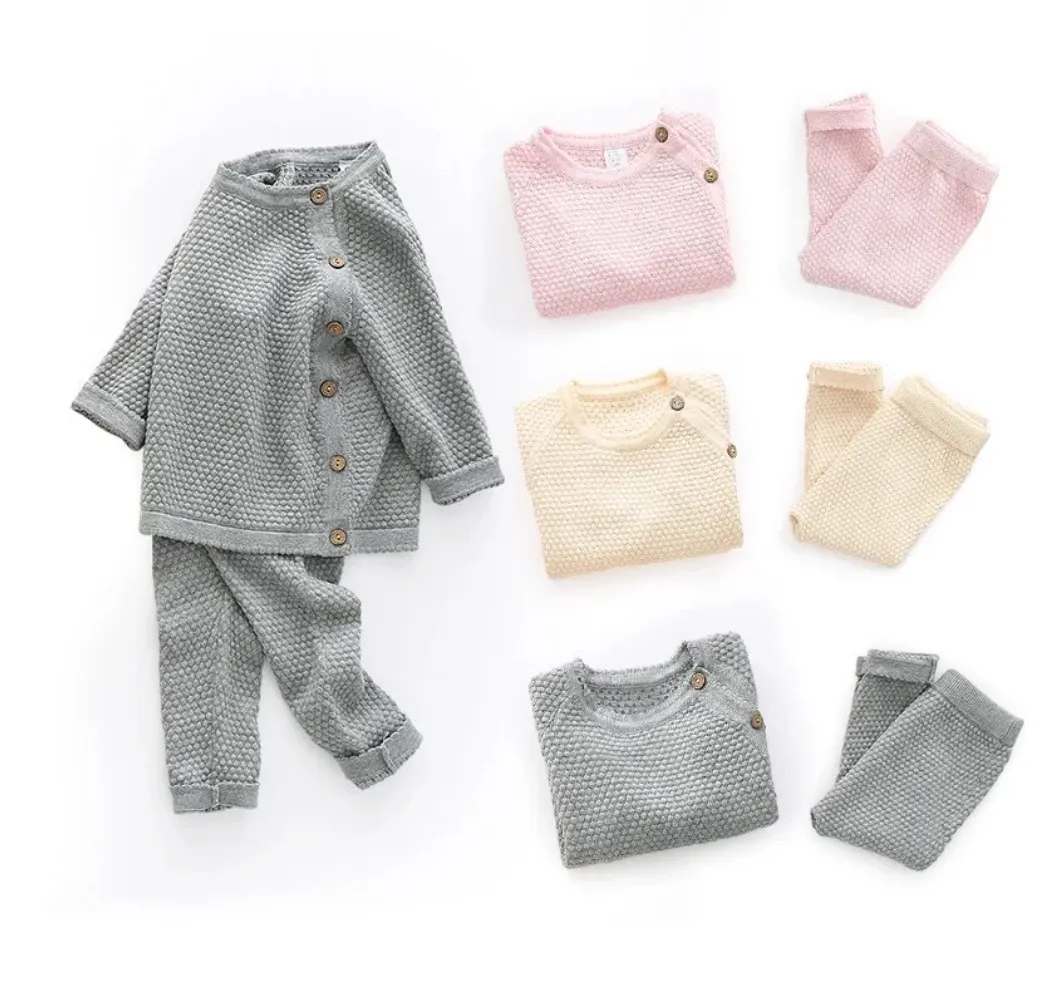 Knit Cozy Cotton Baby Outfit Set