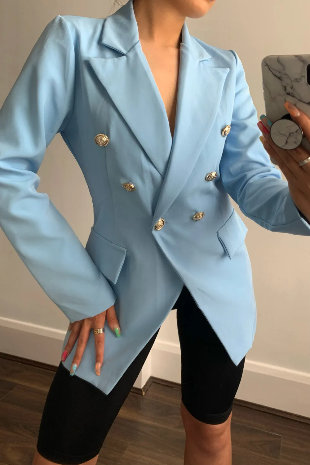 Kylie Blue Tailored Button Detail Blazer