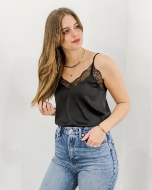 Lace Trim Camisole - Black