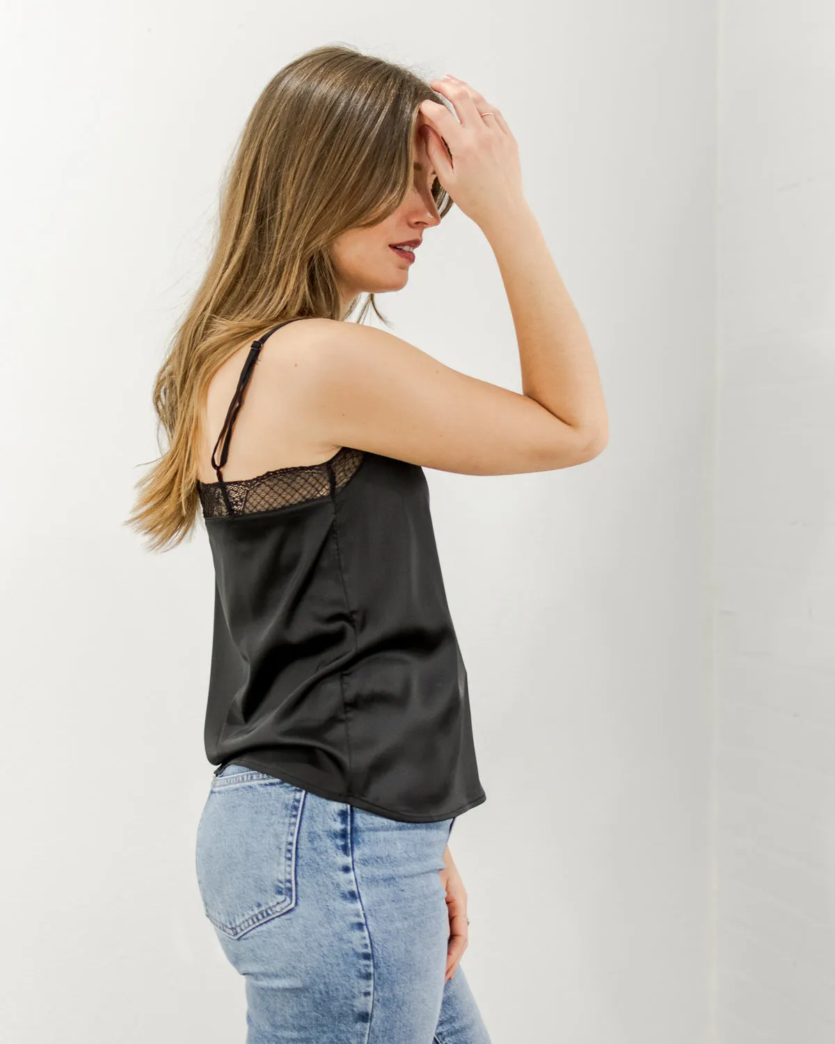 Lace Trim Camisole - Black