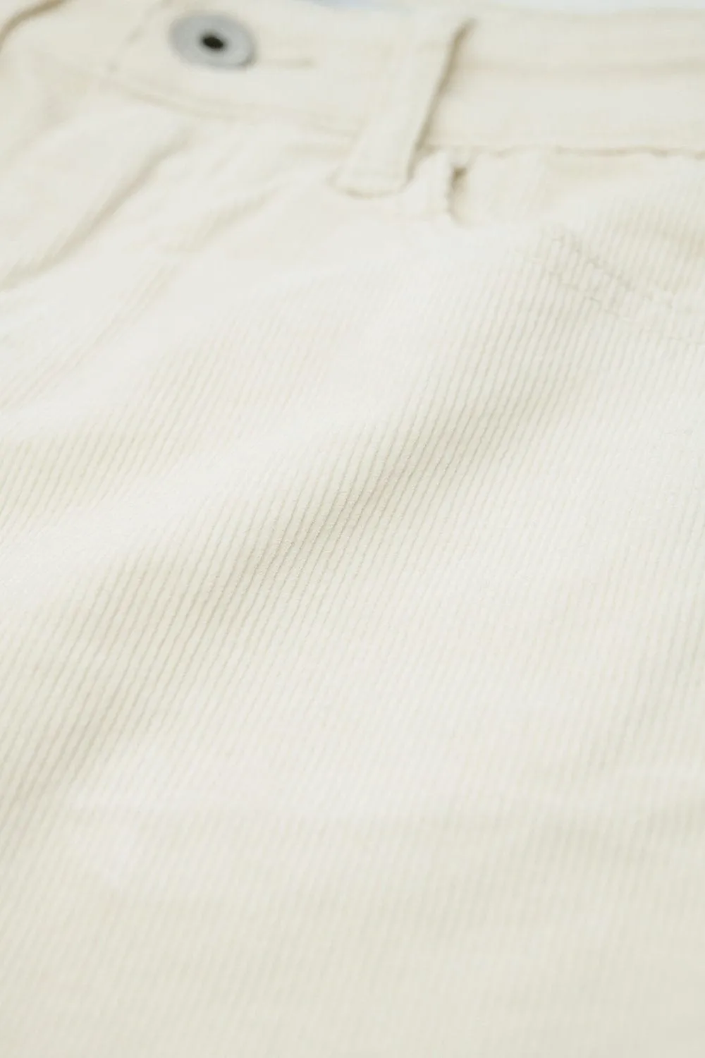 Light Beige Corduroy Flare Pants With Leopard Print At The Bottom