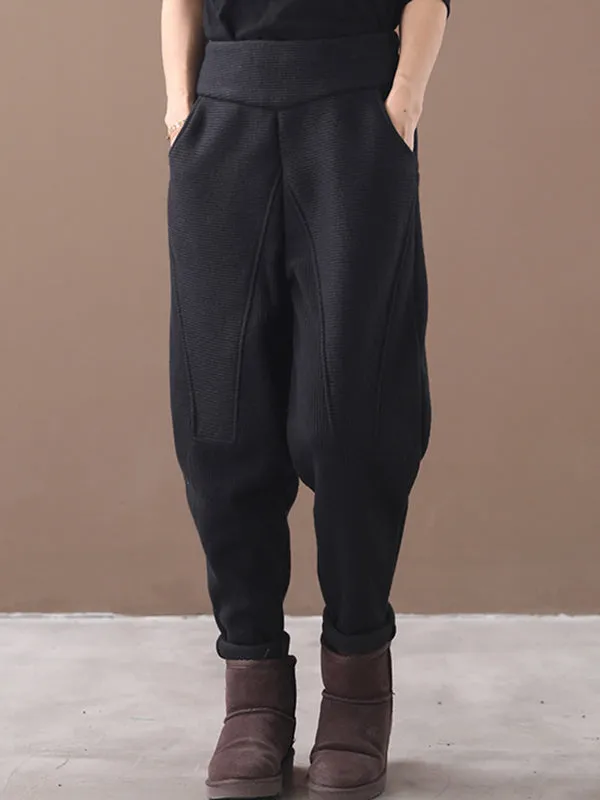 Loose Stitching Velvet Thickening Pants