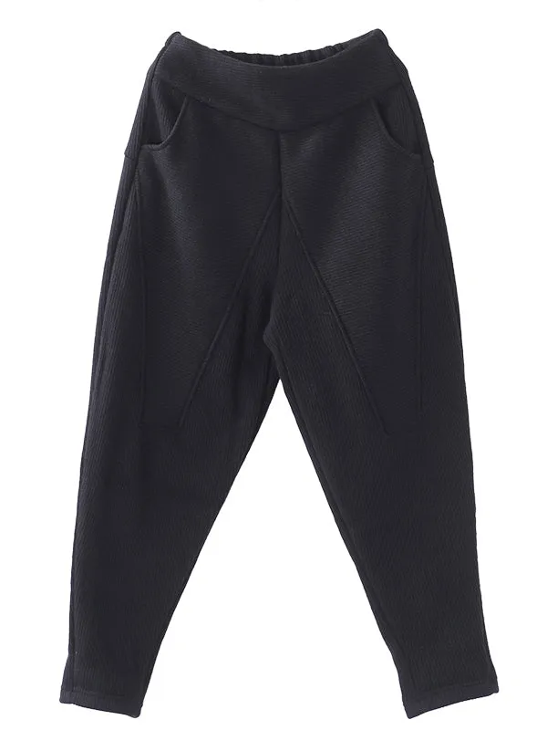 Loose Stitching Velvet Thickening Pants