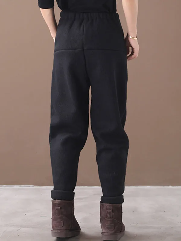 Loose Stitching Velvet Thickening Pants