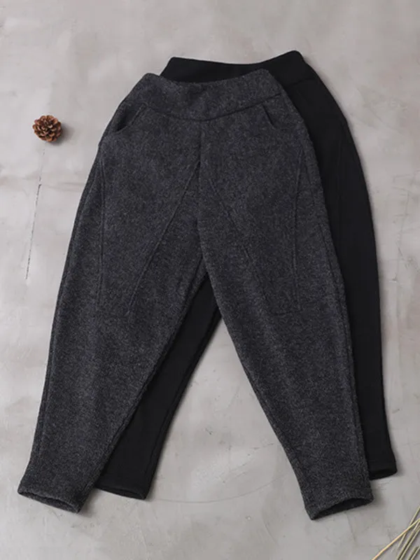 Loose Stitching Velvet Thickening Pants