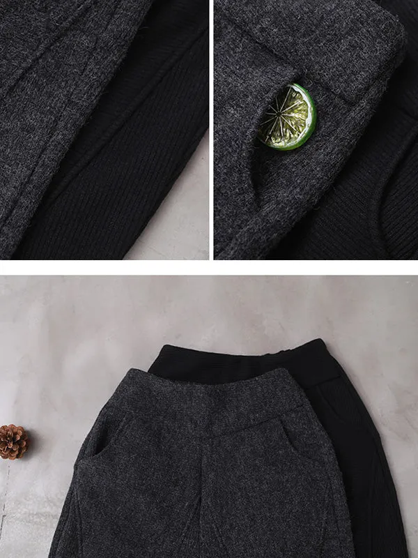 Loose Stitching Velvet Thickening Pants