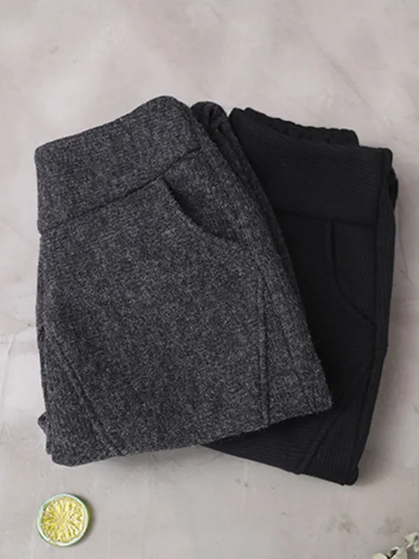 Loose Stitching Velvet Thickening Pants
